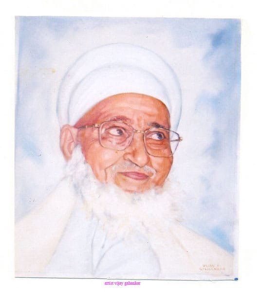 Elderly Spiritual Leader Watercolour Portrait — White Turban Art